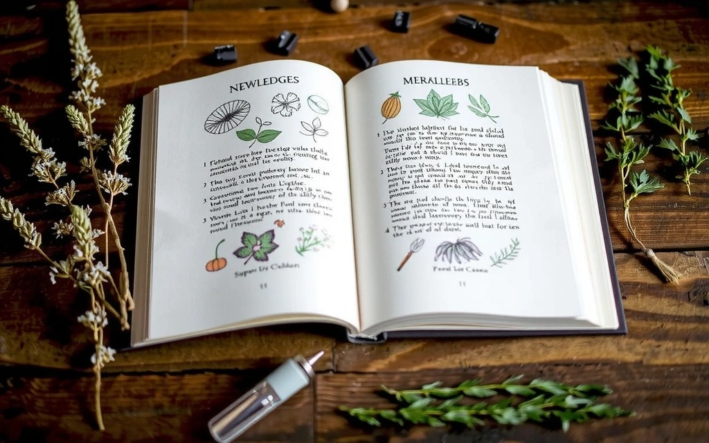 Open book with nature-themed illustrations, representing a wellness blog